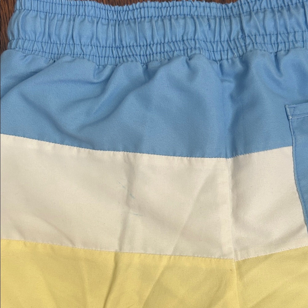 Minnow Colorblock Drawstring Swim Shorts - Blue, White & Yellow - Picture 3 of 3